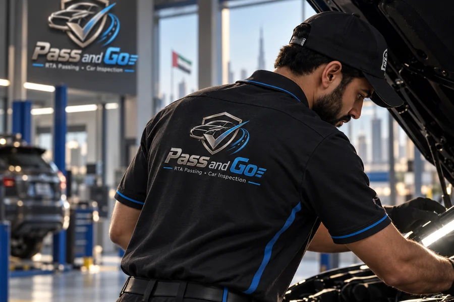Pass and Go technician carrying out car garage service and inspection